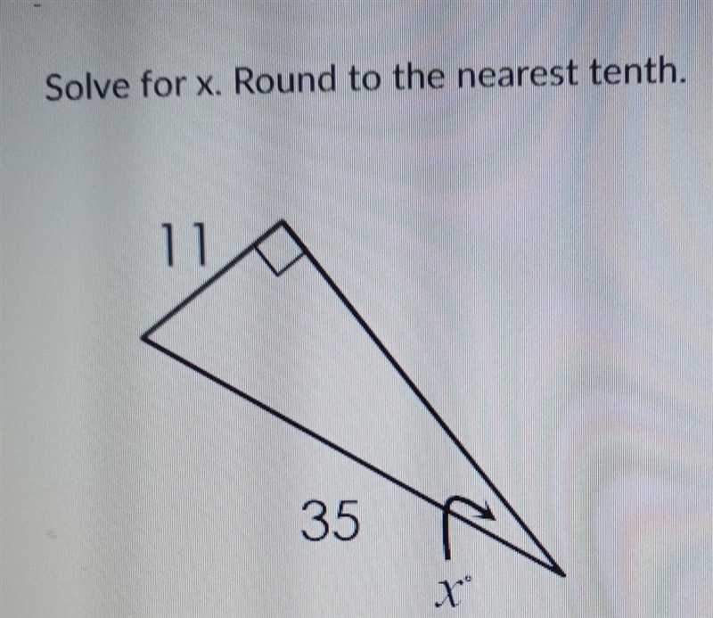 Solve for x. Round to the nearest tenth.​-example-1