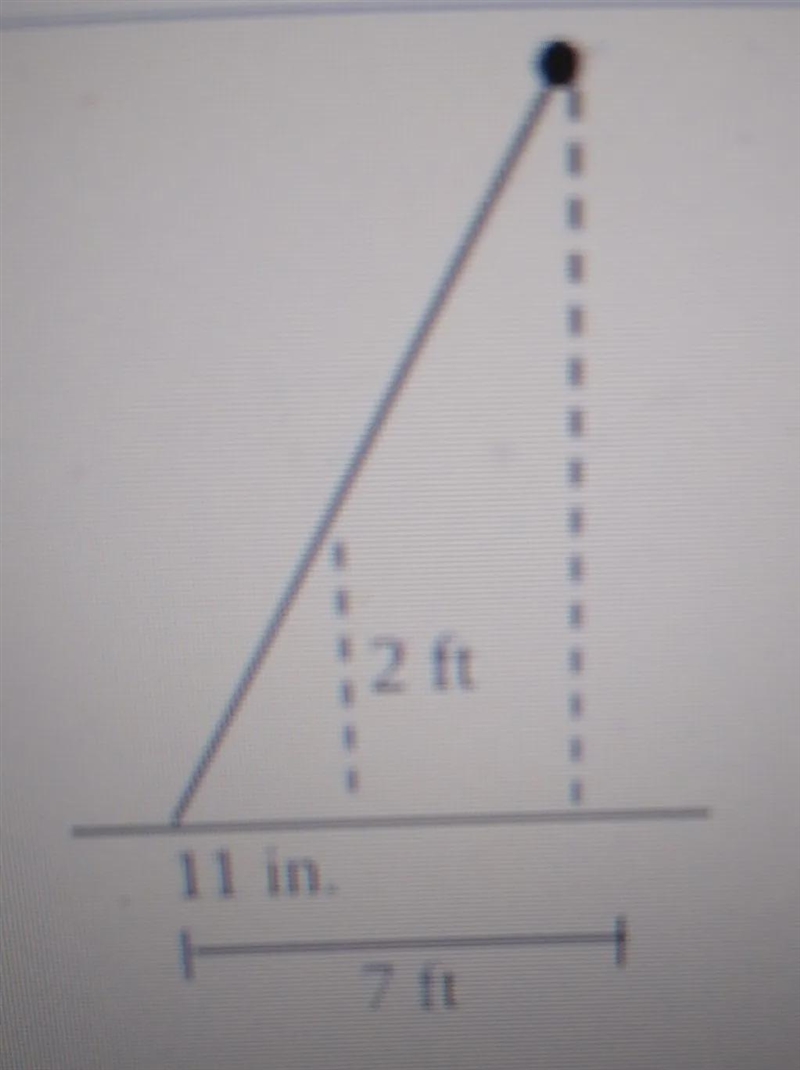 A student wants to know how far above the ground the top of a leaning flagpole is-example-1