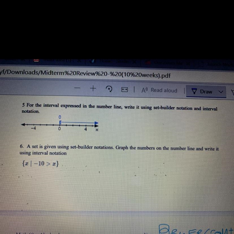 A set is given using set-builder notation. Graph the numbers on the number line and-example-1