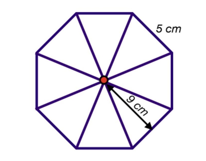 What is the area of this regular octagon that has been divided into eight congruent-example-1