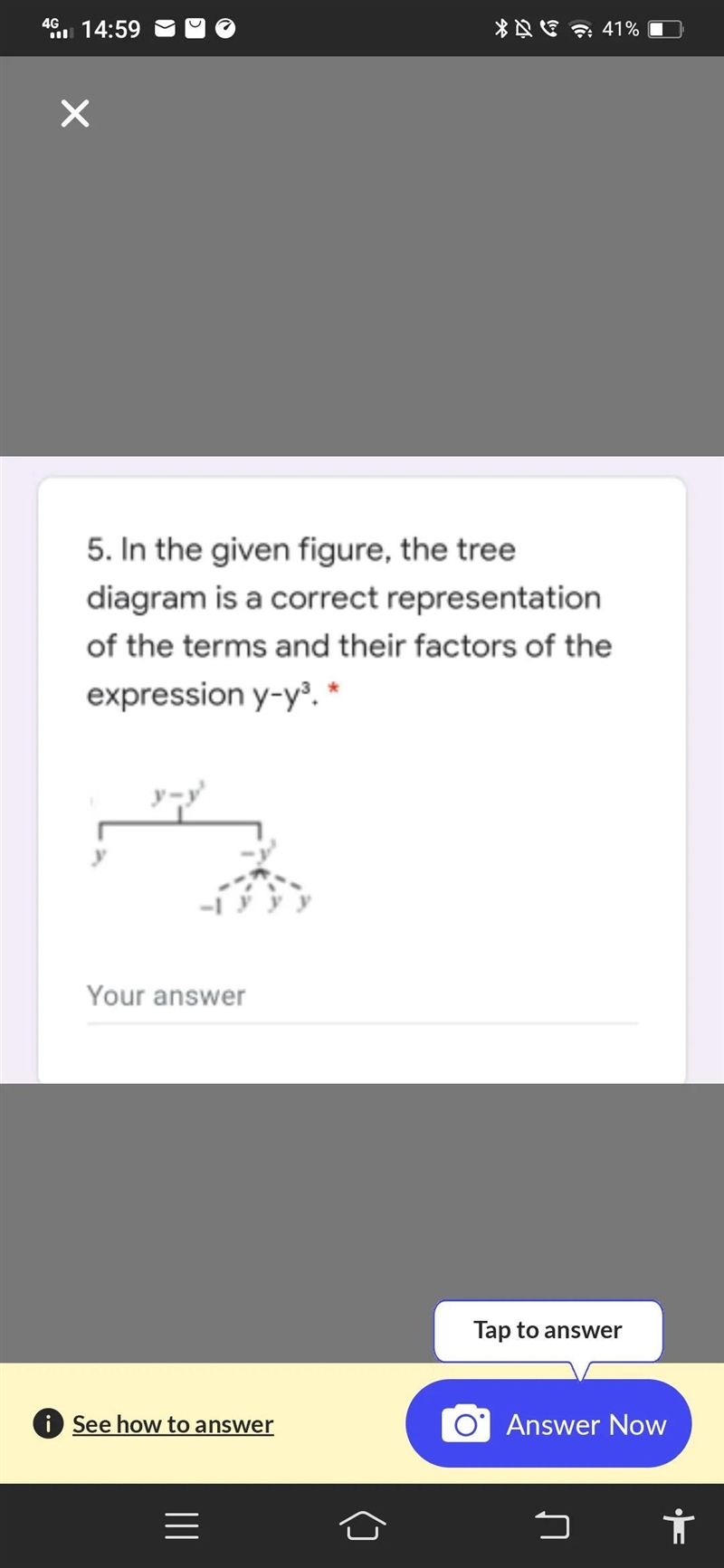 In the given figure, the tree diagram is a correct representation of the terms and-example-1