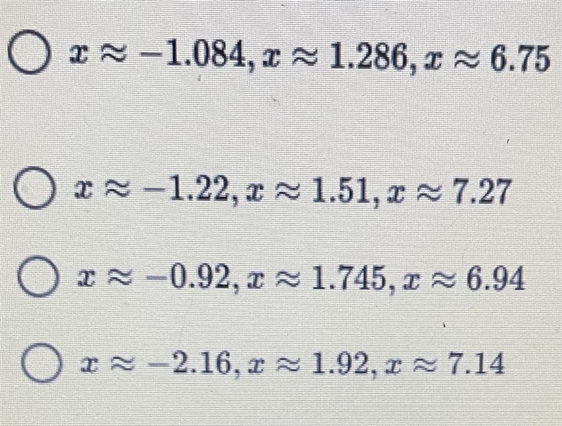 Use a graphing calculator to find the approximate solution to 3x^2 -4=2^x to 2?decimal-example-1