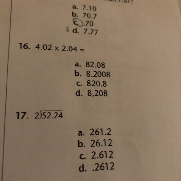 16. 4.02 x 2.04 = a. 82.08 b. 8.2008 C. 820.8 d. 8,208-example-1