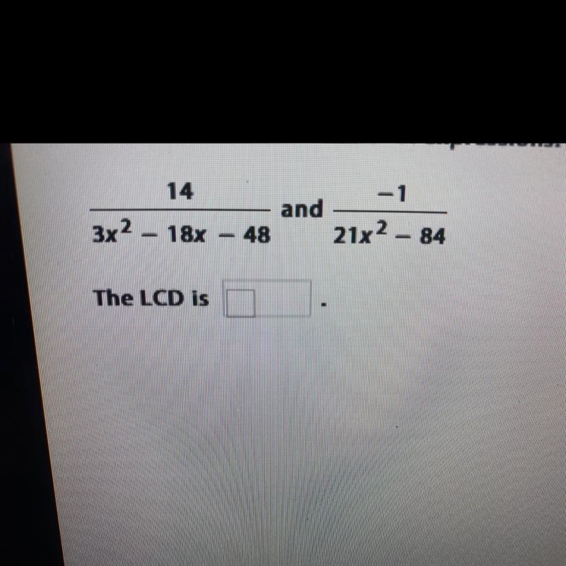 I need help finding the LCD for this rato expression.-example-1