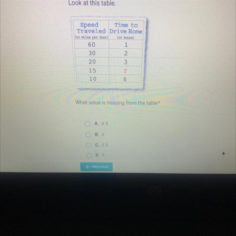 Look at this table.Speed Time toTraveled Drive Home(in miles per hour (in hours)60130220315?106WNWhat-example-1