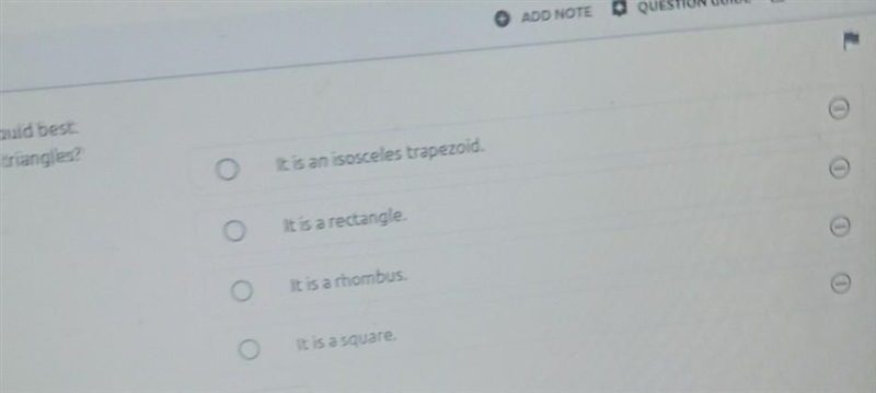 consider a quadrilateral and its diagonals.wich conjecture below would best describe-example-1