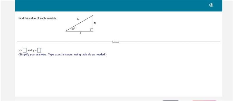 Find the value of each variable.-example-1