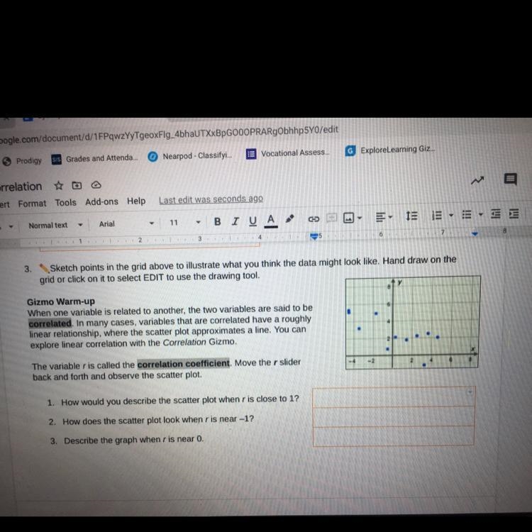 How would you describe the scatter plot when r is close to 1?-example-1