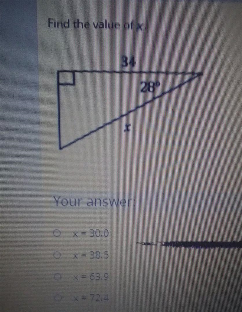 Can someone please help me find the value of X?-example-1