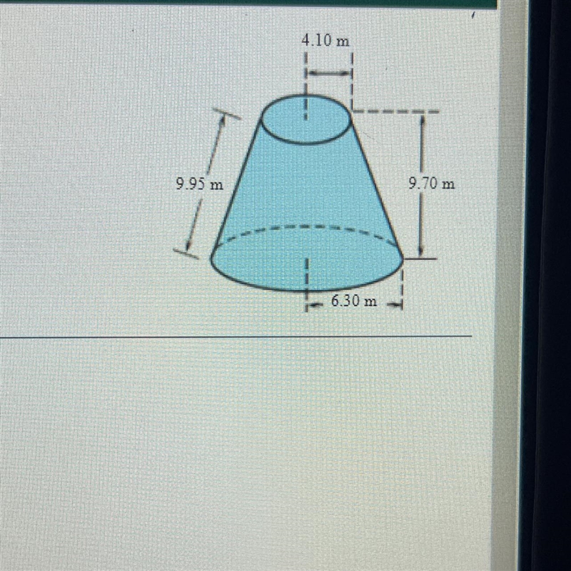 Find the lateral surface area AND volume of the solid object. Round to nearest whole-example-1