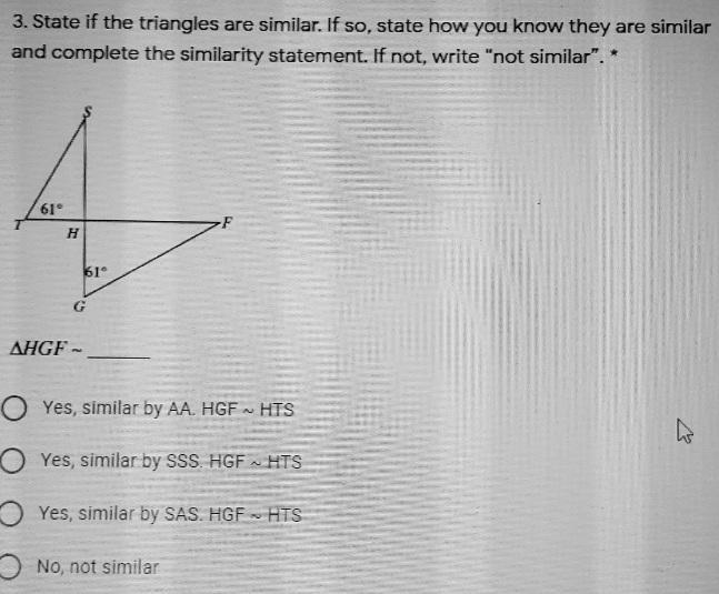 State if the triangles are similar. If so, state how you know they are similar 1 and-example-1