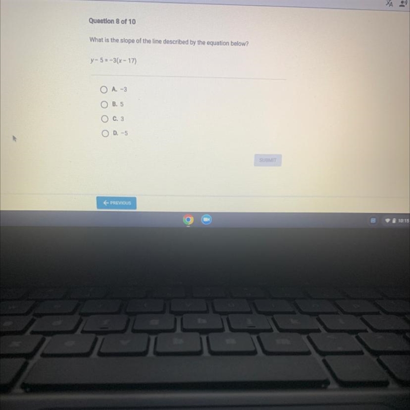 What is the slope of the line descrbed by the equation below?-example-1