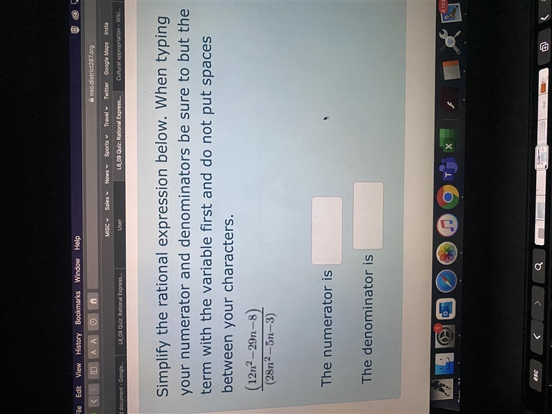 Simplify the rational expression below. When typing your numerator and denominators-example-1