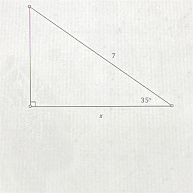 Find the value of x. Use trigonometry and draw the diagram.-example-1