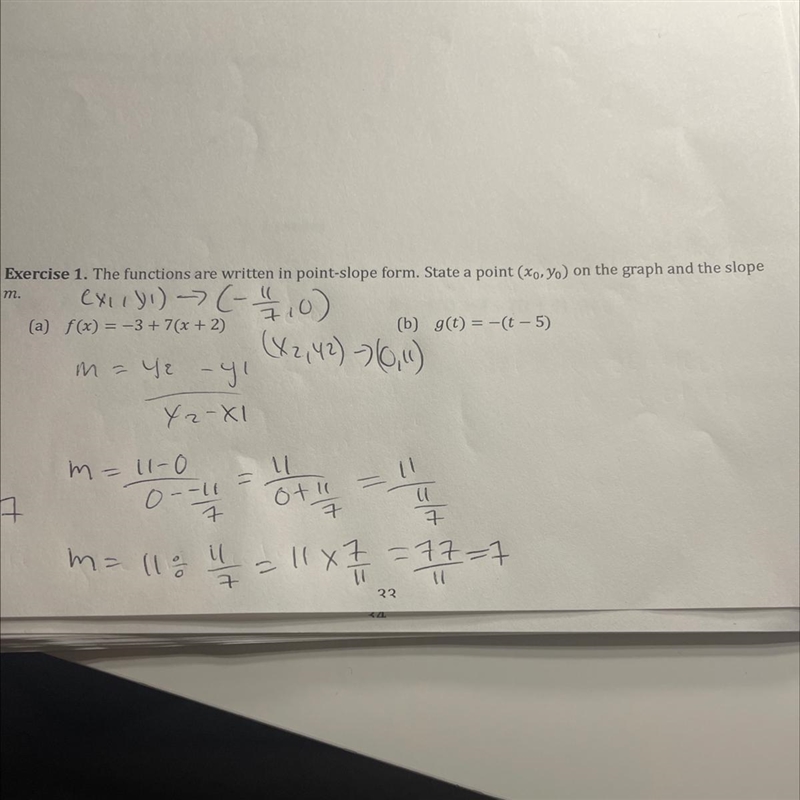 The functions are written in Point slope form state a point on the graph Answer (b-example-1