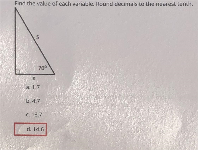 Find the value of each variable. Round decimals to the nearest tenth.-example-1