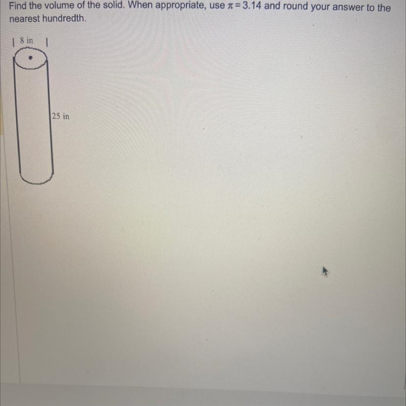 Find the volume of the solid. When appropriate, use pie and round your answer to the-example-1