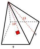 Annika needs to find the volume of this square pyramid. What answer should she get-example-1