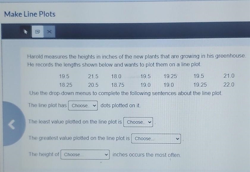 Harold measures the heights in inches of the new plants that are growing in his greenhouse-example-1