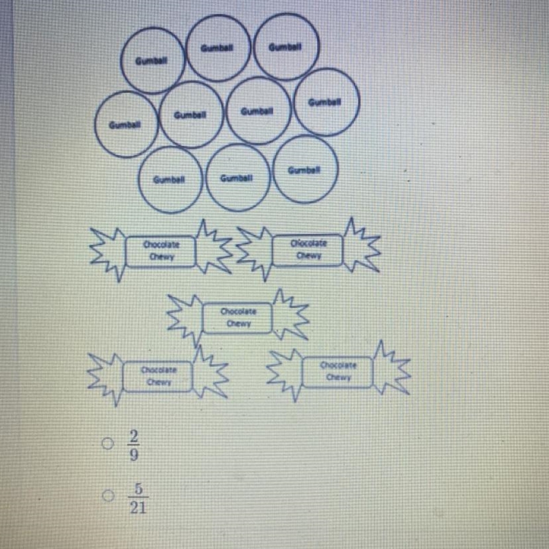 Look at the picture below. What is the probability of randomly choosing a chocolate-example-1