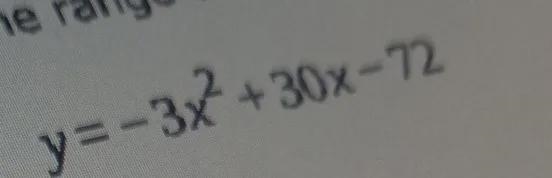 find the range of the quadratic function write your answer as an inequality using-example-1