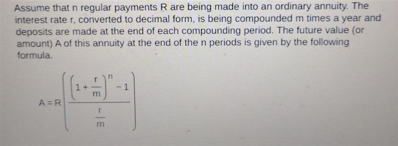 find the value of the ordinary annuity at the end of the indicated time period. the-example-1