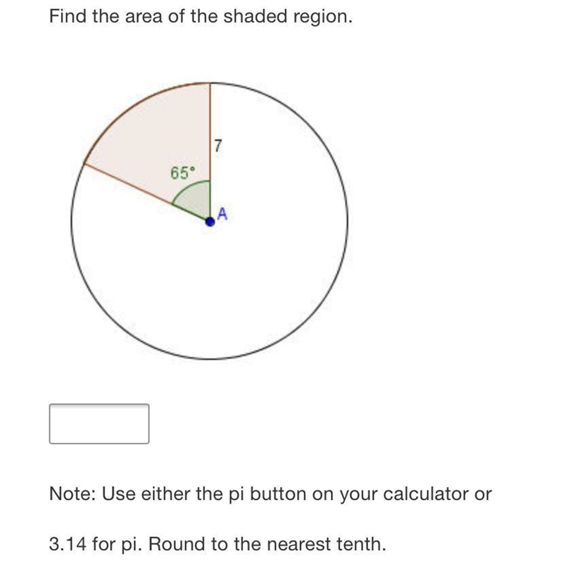 Find the area of the shaded region.1765°Note: Use either the pi button on your calculator-example-1