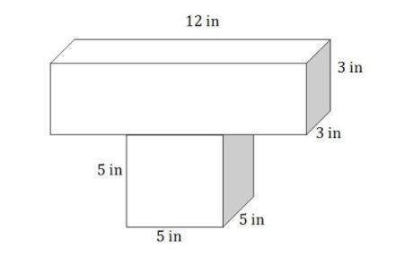 Find the volume of the figure. A 33 in^3 B 150 in^3 C 233 in^3 D 425 in^3-example-1