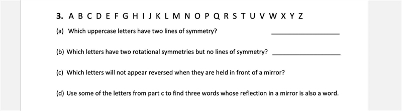 3. A B C D E F G H I J K L M N O P Q R S T U V W X Y Z (a) Which uppercase letters-example-1