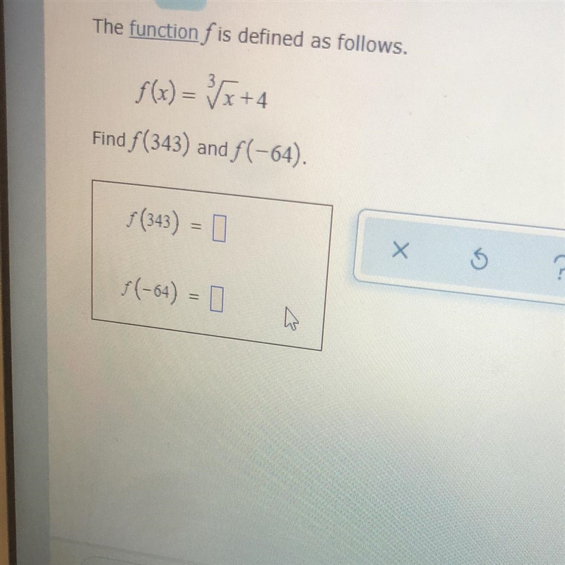 Find f(343) & f(-64) .-example-1