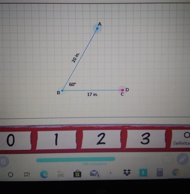 how many different triangles can you make if you're giving the measure for two sides-example-1