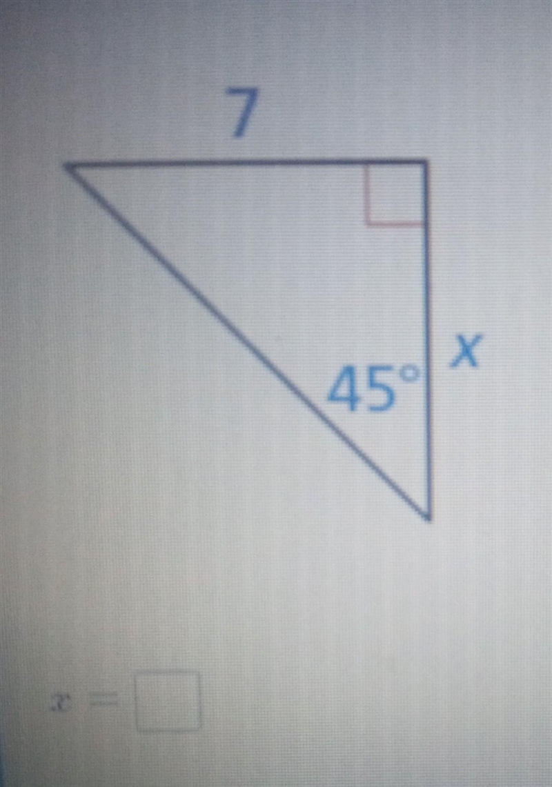 Find the value of x for the right triangle.​-example-1