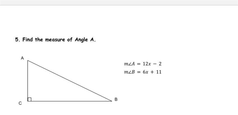 Find the measure of Angle A: M-example-1