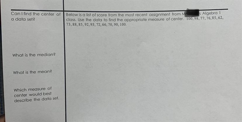 Below is a list of score from the most recent assignment from class use the data to-example-1