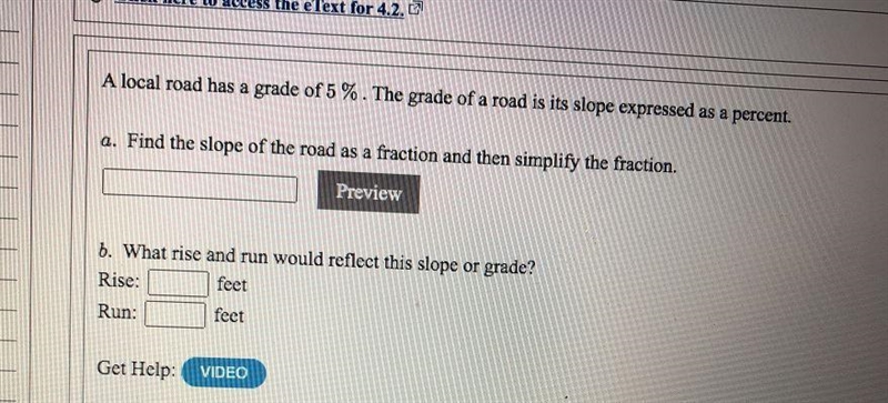 A local road has a grade of 5%. The grade of a road is its slope expressed as a percent-example-1