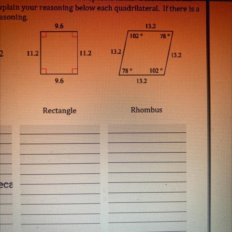 PLEASE HELP! Observe the following quadrilaterals. They each have been labeled with-example-1