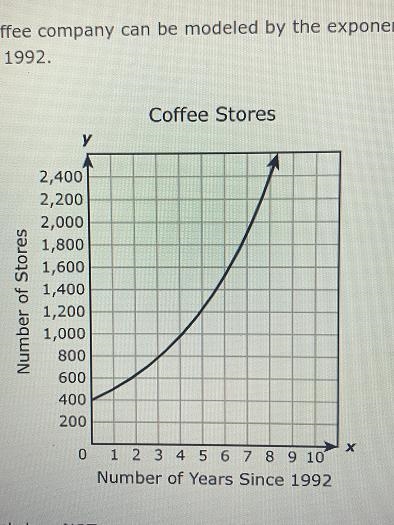 The number of stores opened by a coffee company can be modeled by the exponential-example-2