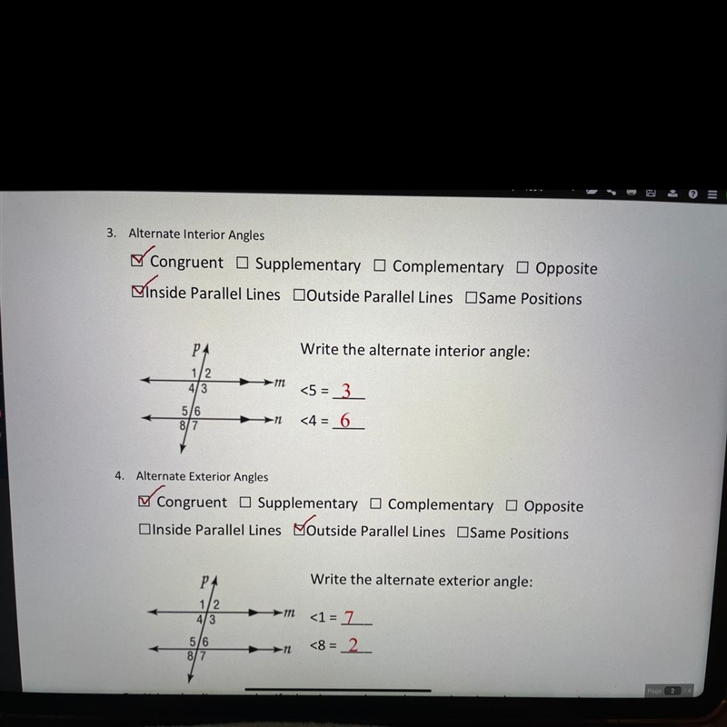 I need help to see if they are correct. -Geometry-example-1