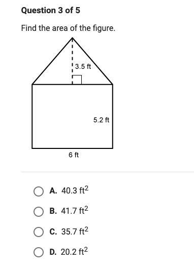 PLEASE ANSWER AS SOON AS POSSIBLE Find the area of the figure.-example-1