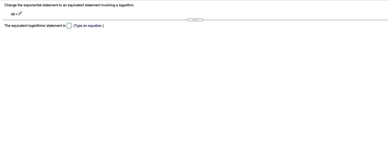 Change the exponential statement to an equivalent statement involving a logarithm-example-1