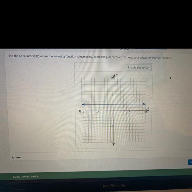 Find the intervals where the following function is increasing decreasing or constant-example-1