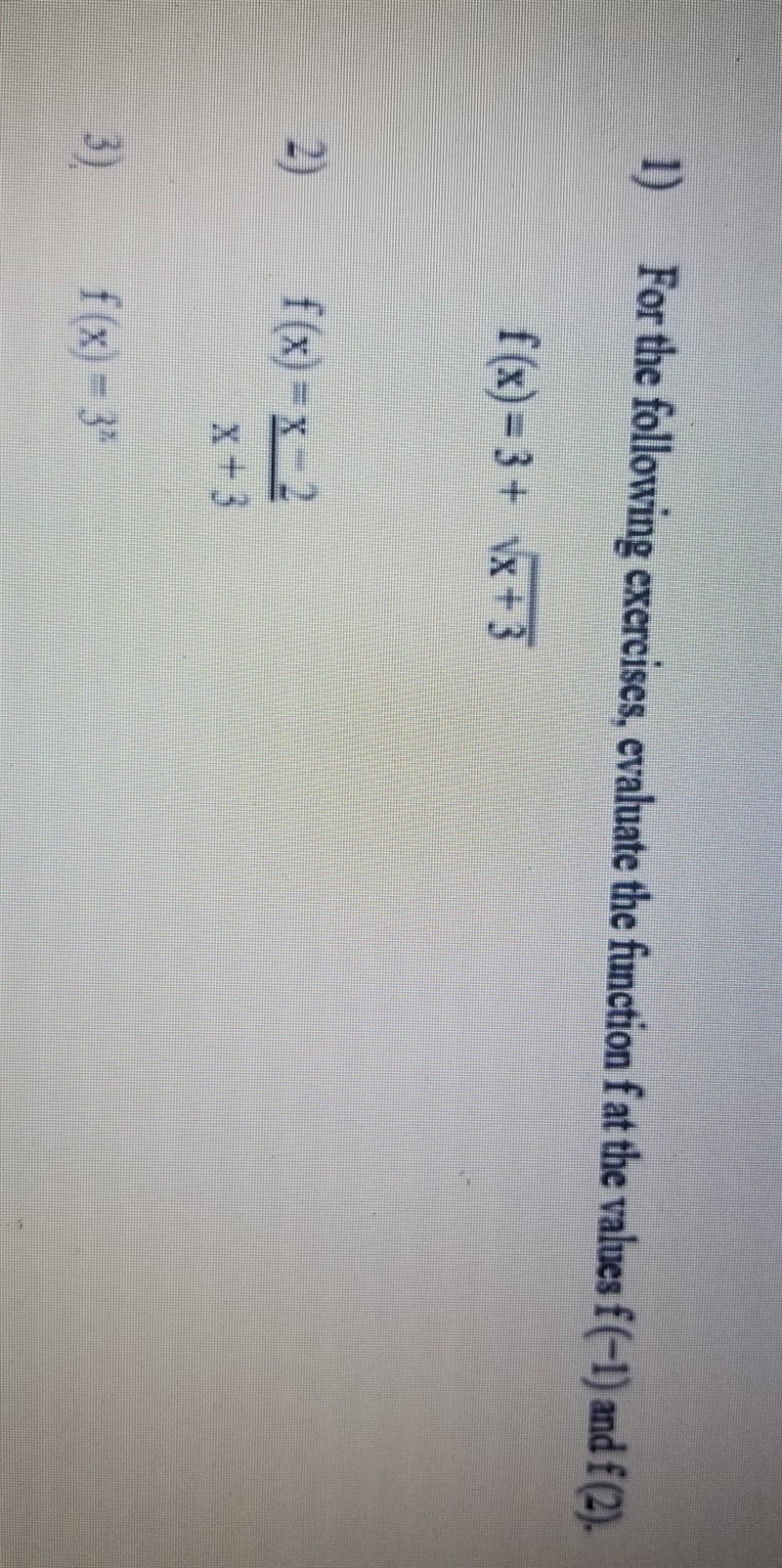 For the following Function, Evaluate the function F at the values f(-1) and f(2)-example-1