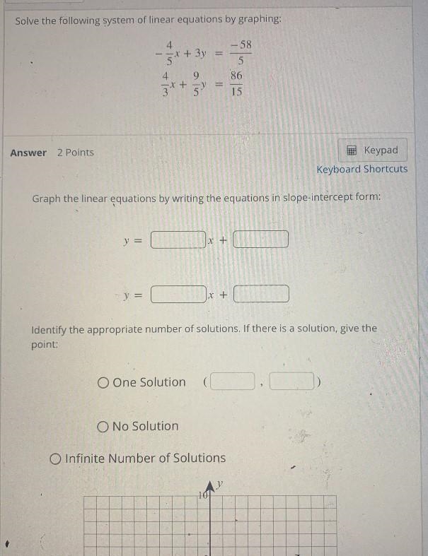 Solve the following system of linear equations by graphing:4.Ex+3y54 9- 5858615+cilo-example-1