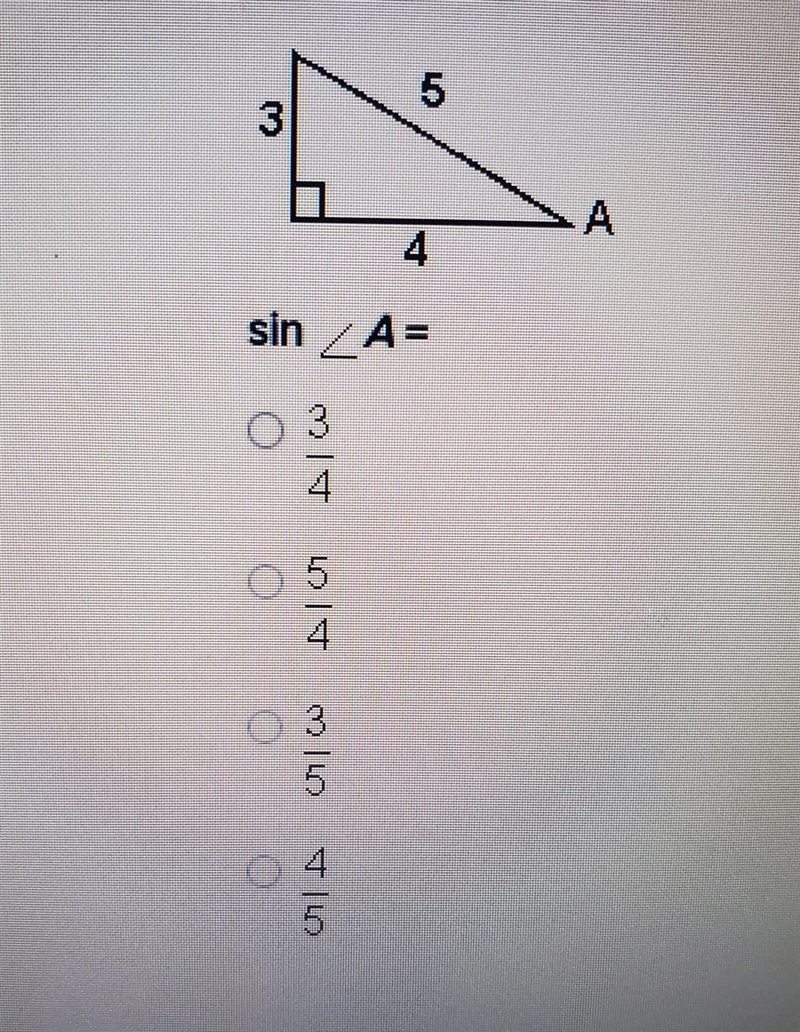 Help Please! A. (3)/(4) B. (5)/(4) C. (3)/(5) D. (4)/(5) ​-example-1