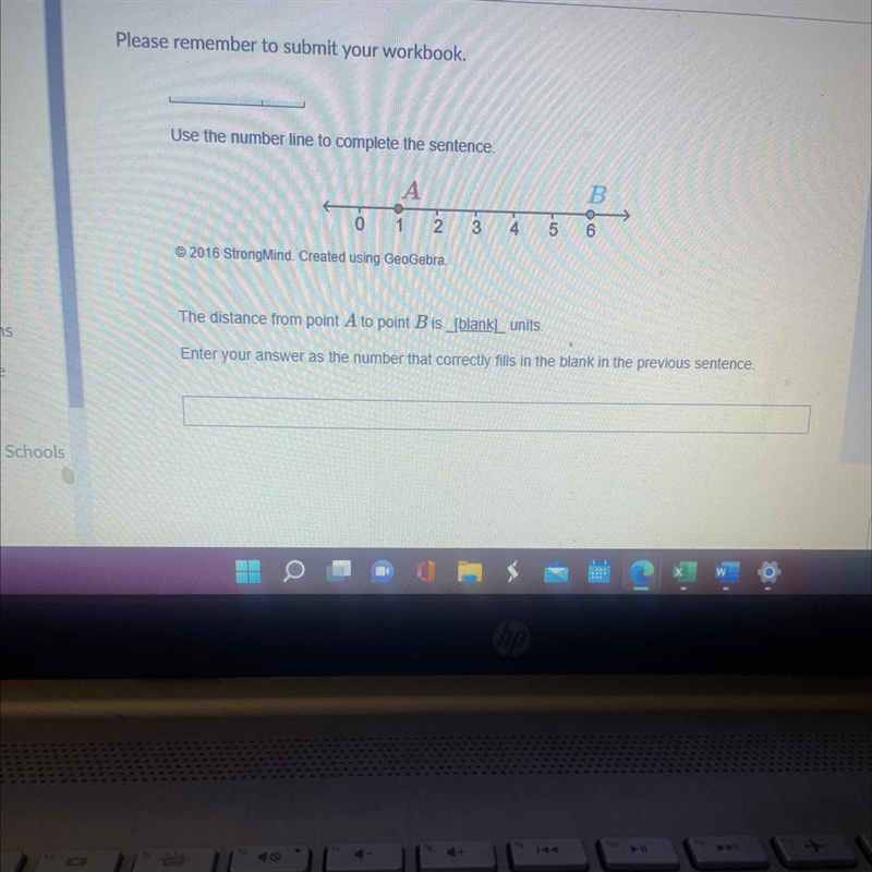 Use the number line to complete the sentence. <————————-> (its on (point A, 1) and-example-1