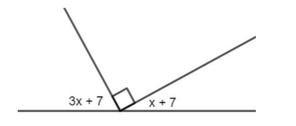 PLEASE HELP in the figure below, what is the value of x? Show all work-example-1