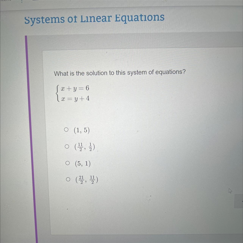 IM IN DESPERATE NEEED!!! What is the solution to this system of equations?-example-1