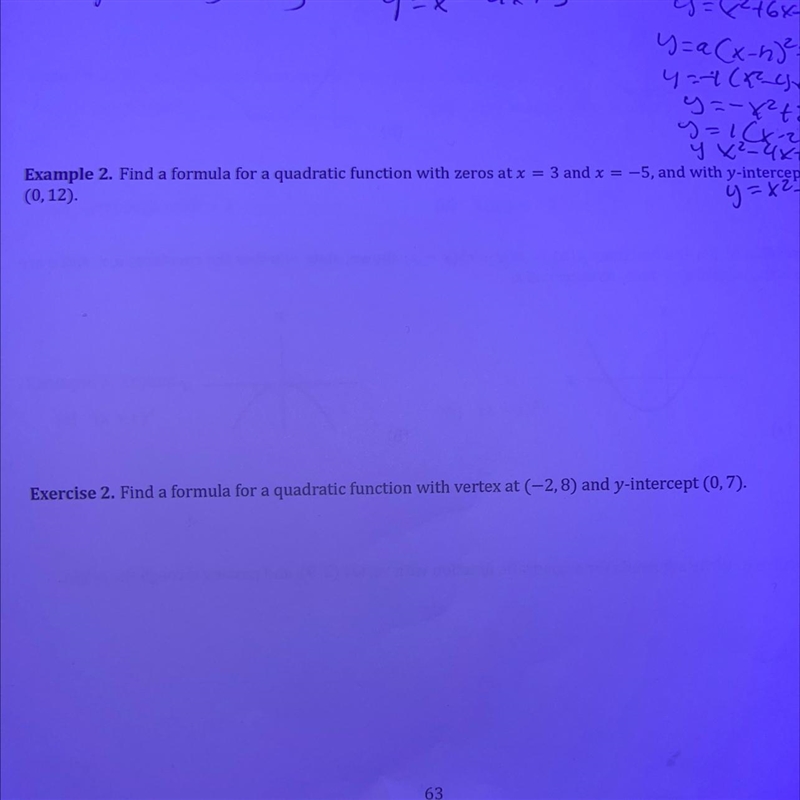 Find a formula for a call dragon function with 0 at X =3 and x=-5-example-1