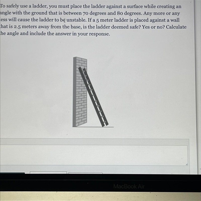 To safely use a ladder, you must place the ladder against a surface while creating-example-1