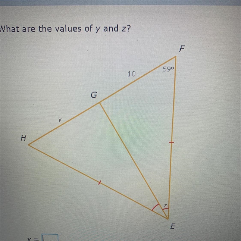 What are the values of y and z?-example-1